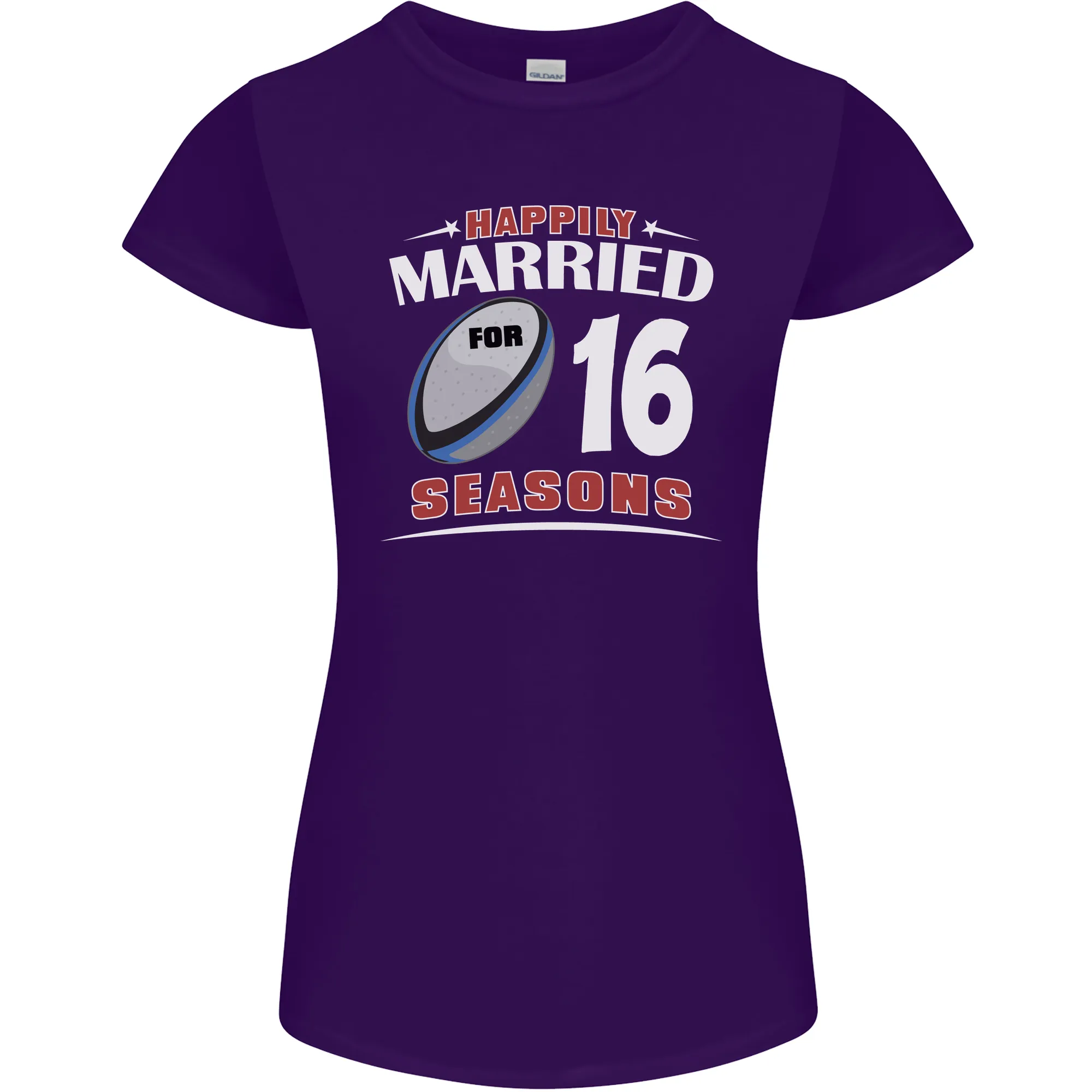 16 Year Wedding Anniversary 16th Rugby Womens Petite Cut T-Shirt