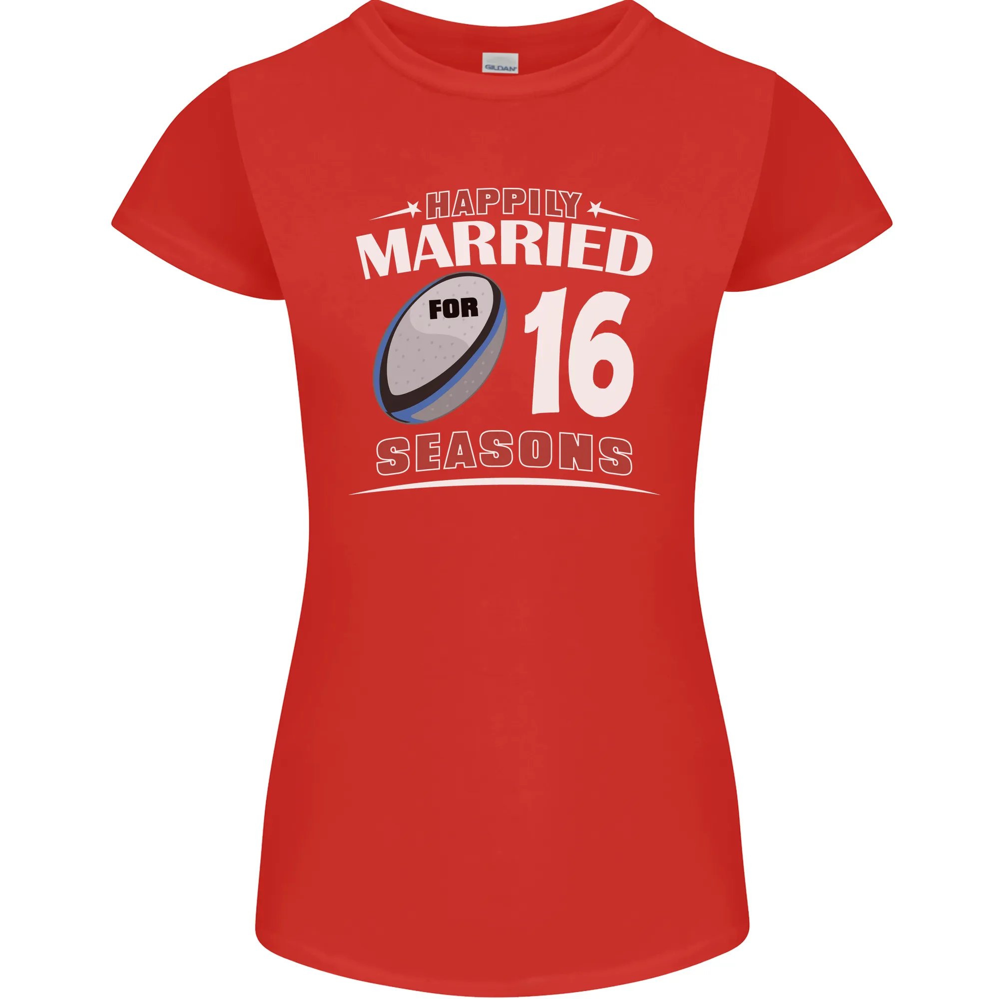 16 Year Wedding Anniversary 16th Rugby Womens Petite Cut T-Shirt