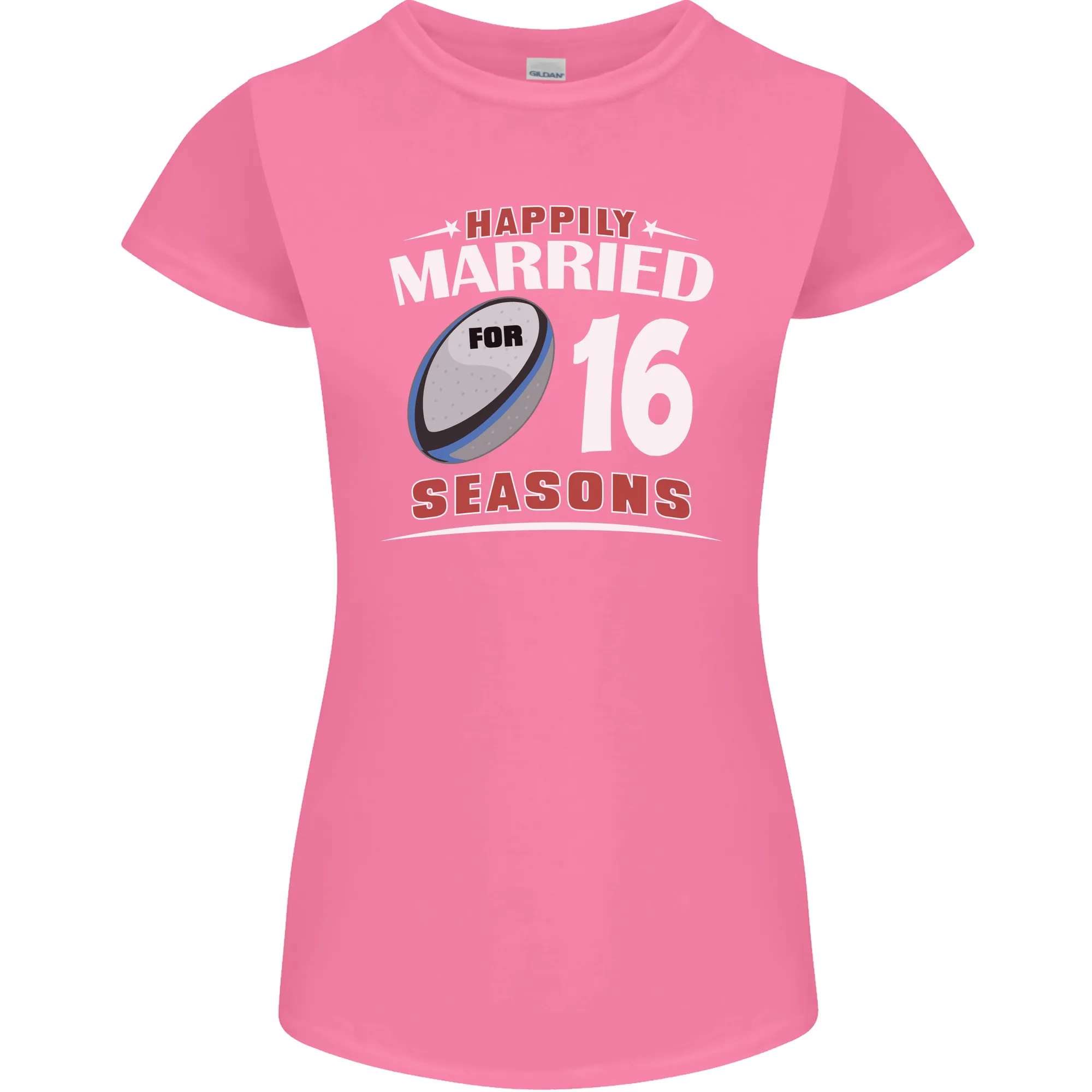 16 Year Wedding Anniversary 16th Rugby Womens Petite Cut T-Shirt