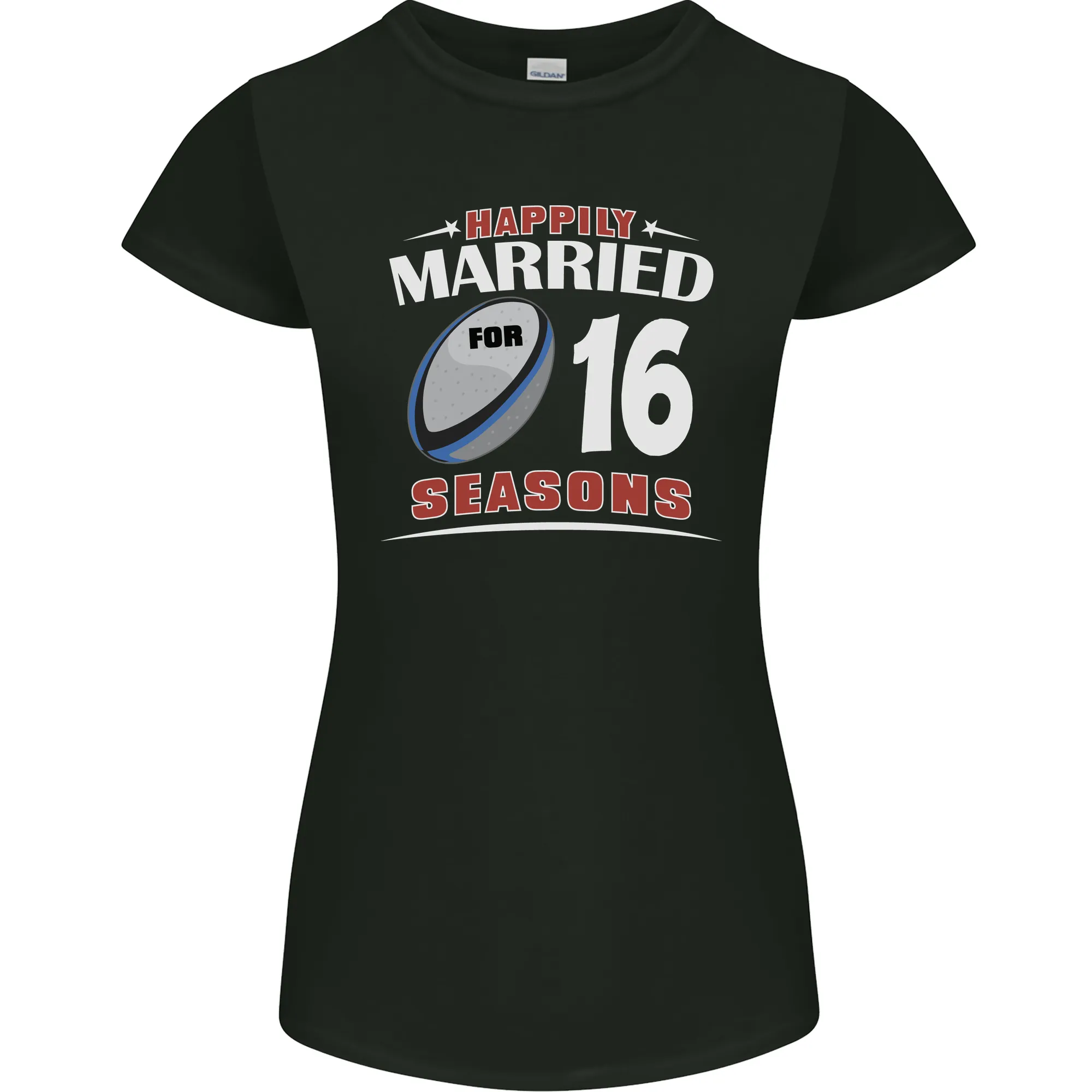 16 Year Wedding Anniversary 16th Rugby Womens Petite Cut T-Shirt