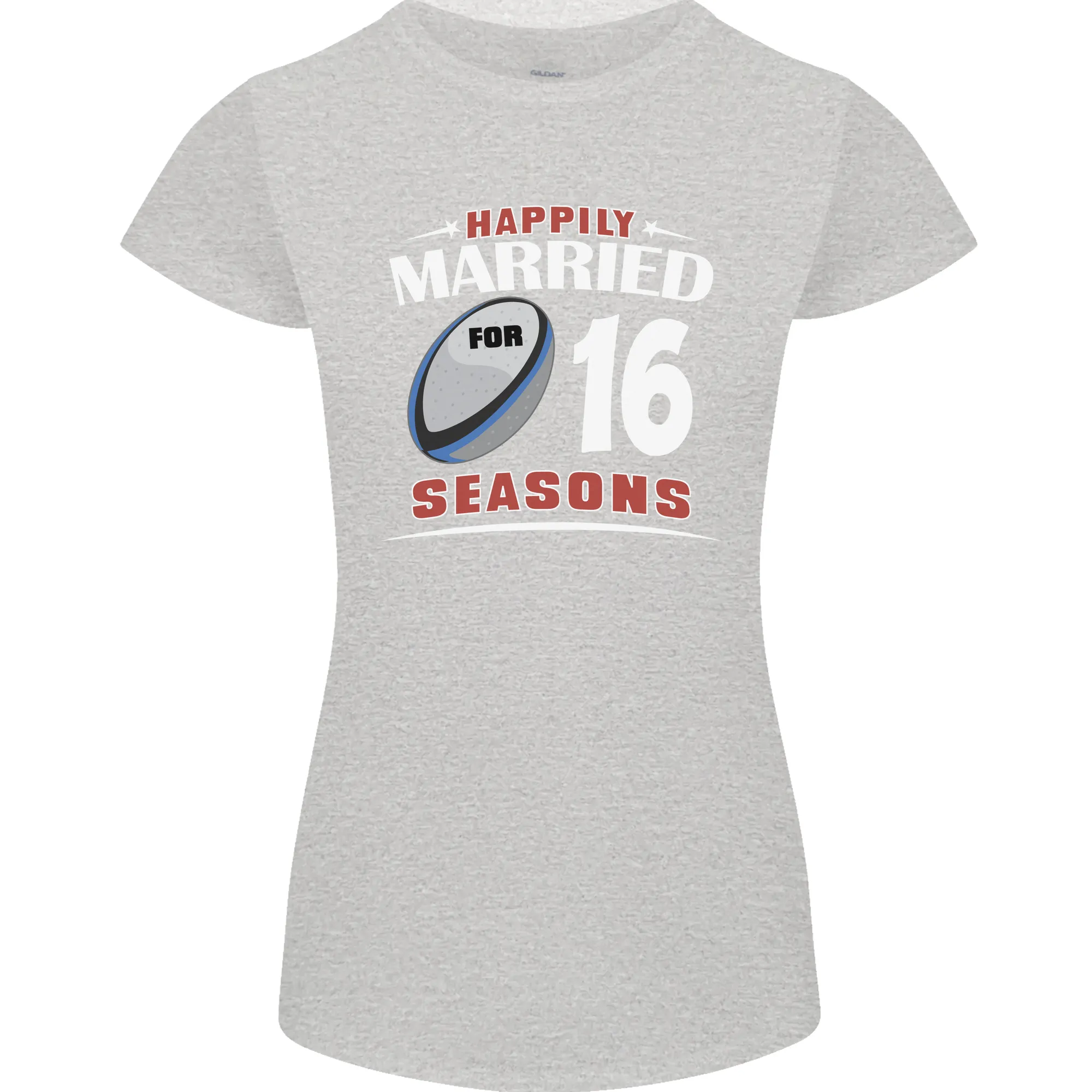 16 Year Wedding Anniversary 16th Rugby Womens Petite Cut T-Shirt