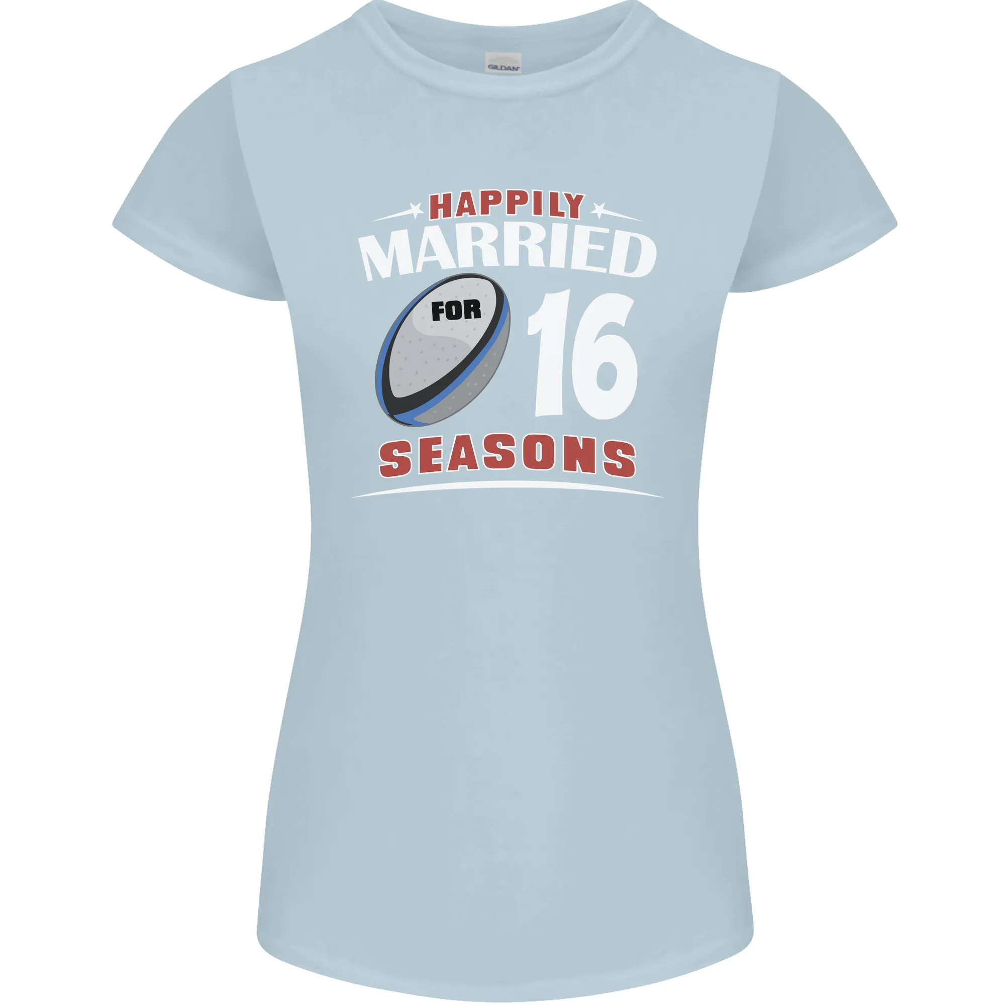 16 Year Wedding Anniversary 16th Rugby Womens Petite Cut T-Shirt