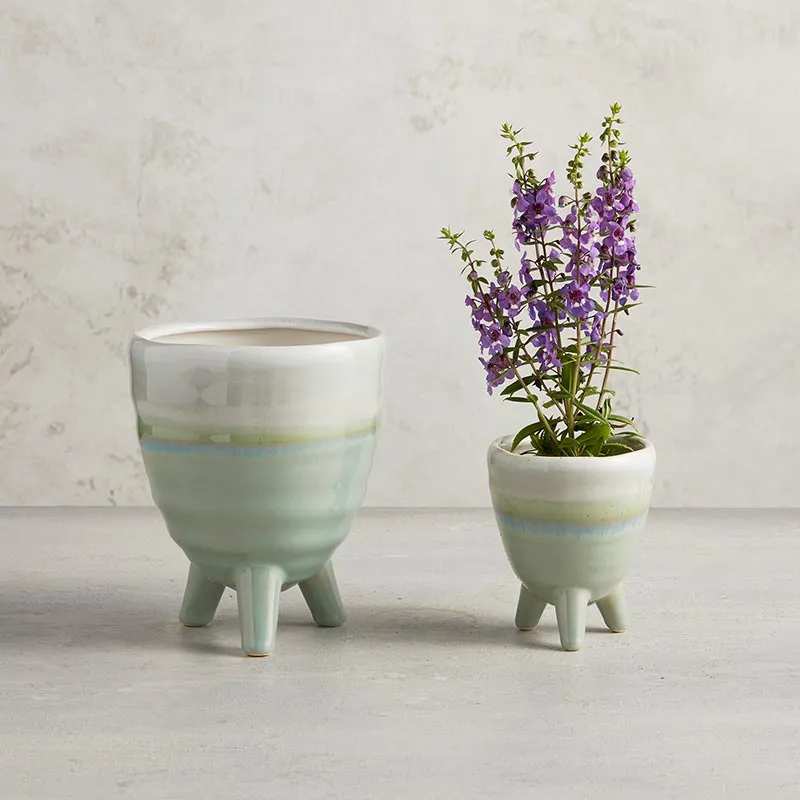 3 Leg Aqua Stone Mini Pot | 3.75" Tall