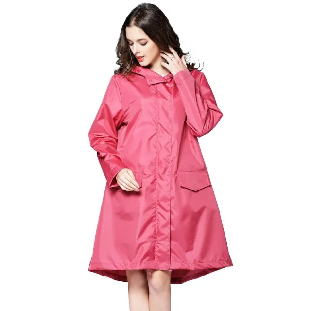 6 Colors Waterproof Raincoat Women Hooded Long Rain Jacket Breathable Rain Coat Poncho Outdoor Rainwear