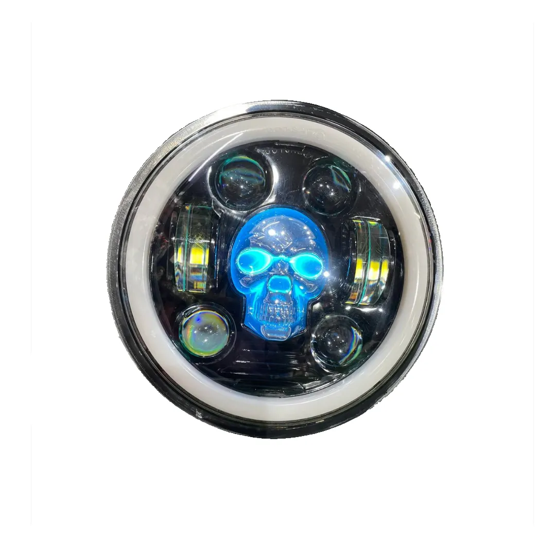 90 Watt Skull/ghost Headlight for Jawa 42 Bobber , Yezdi Roadster | 6 Months Warranty