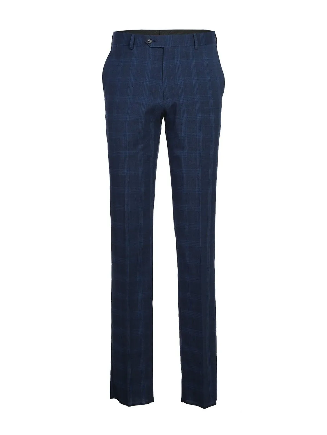 Airforce Blue Plaid Wool Suit