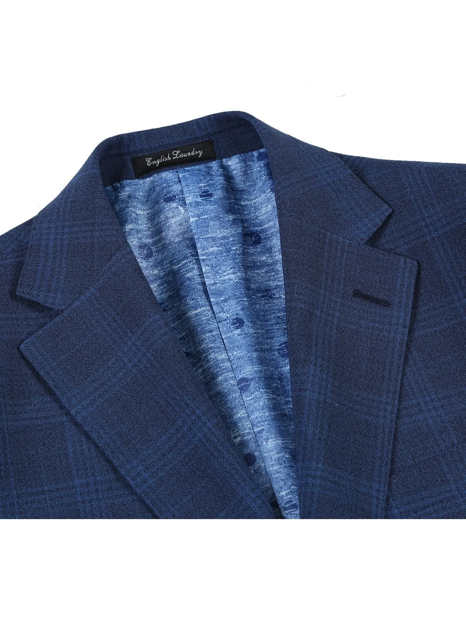 Airforce Blue Plaid Wool Suit