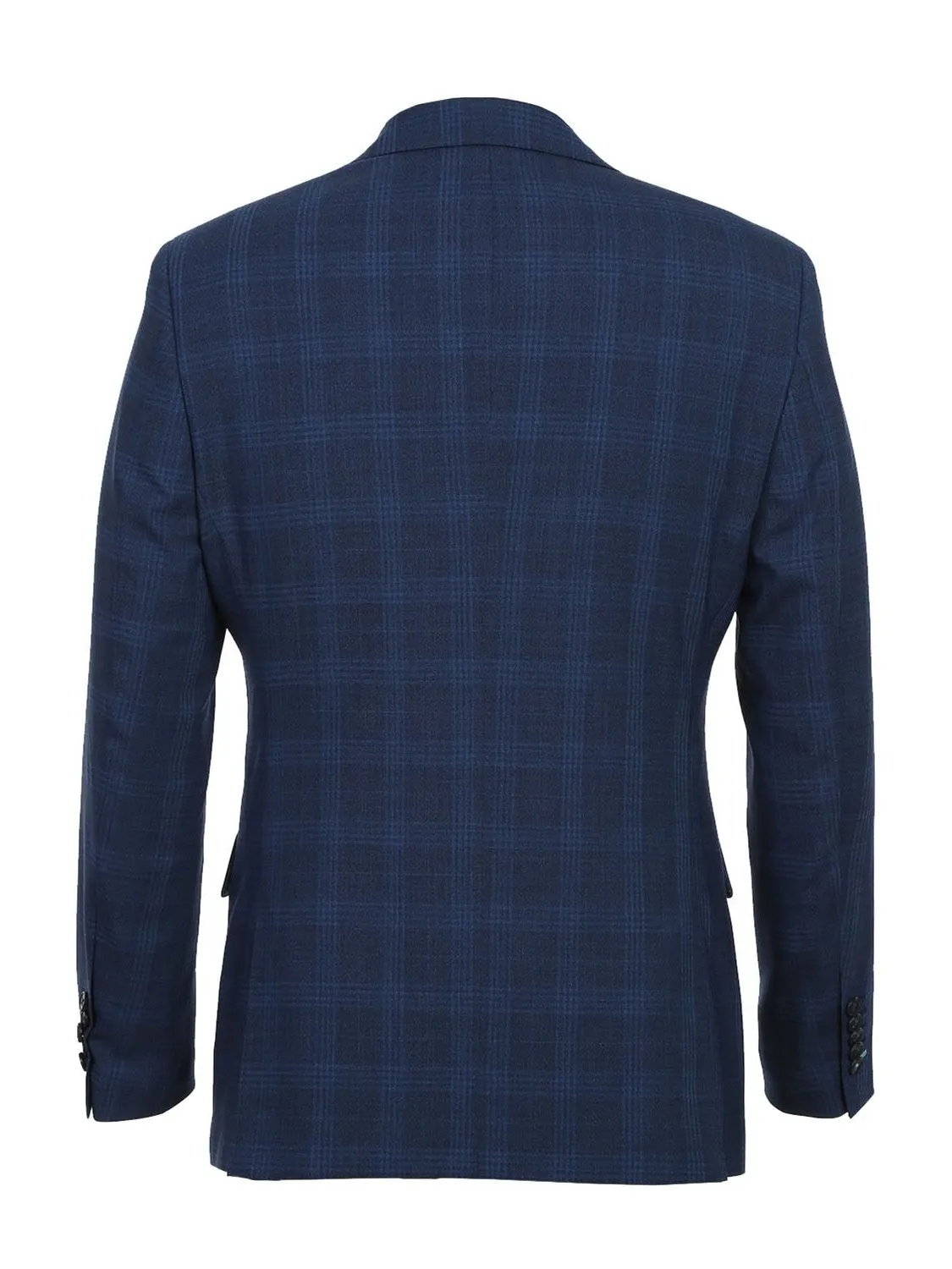 Airforce Blue Plaid Wool Suit