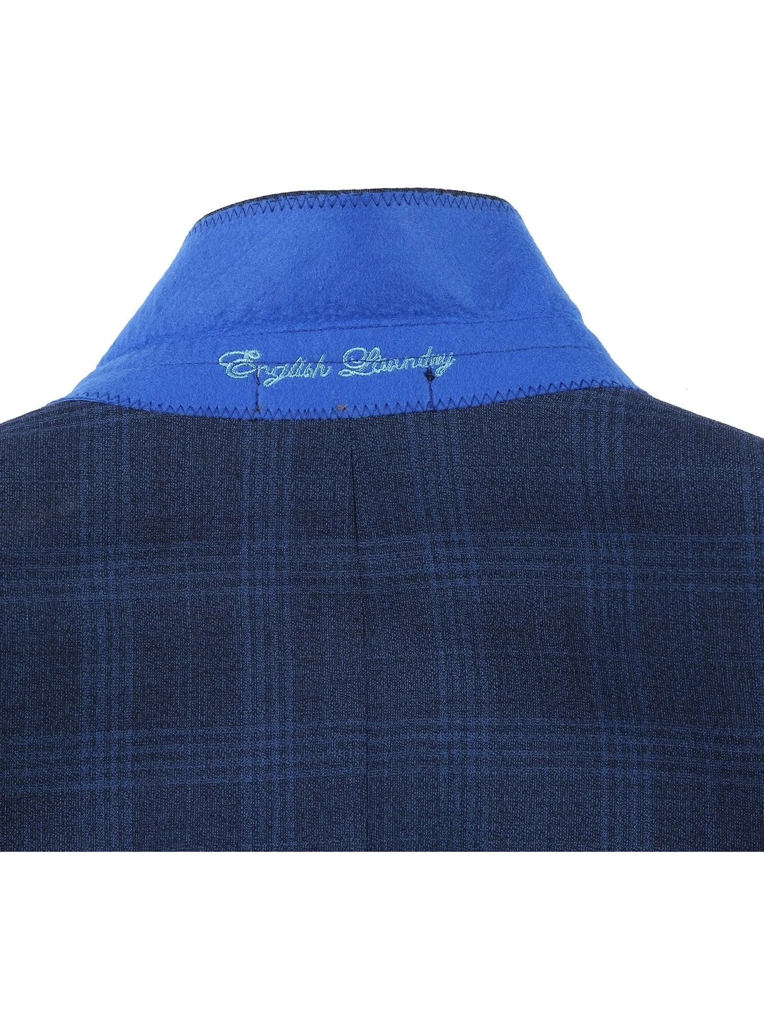 Airforce Blue Plaid Wool Suit