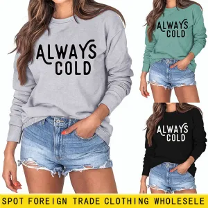 Always Cold Autumn and Winter Round Neck Bottomed Long Sleeve Loose Large Size Sweater Women's