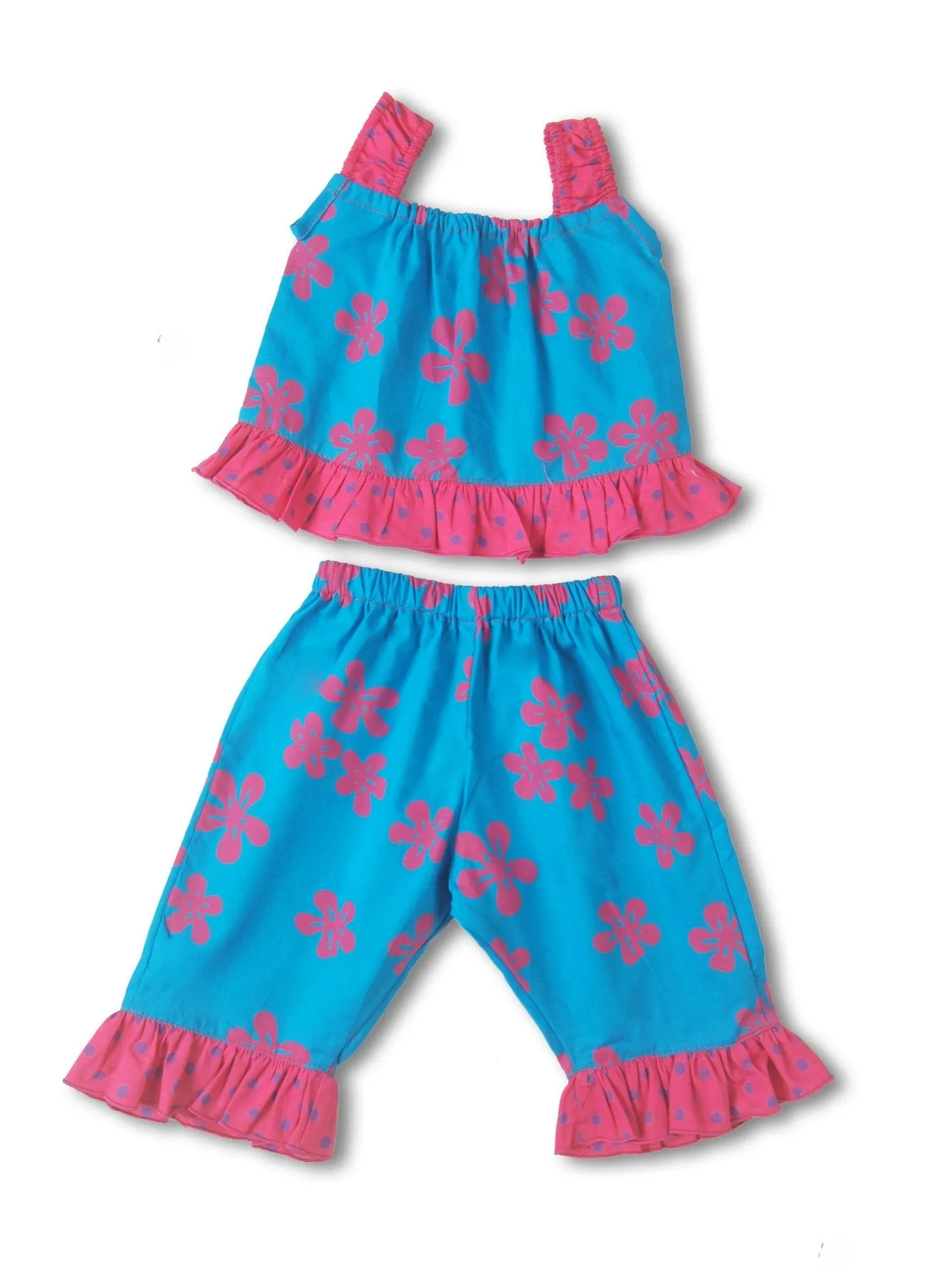 Baby Girl's Top And Capri Set with Ruffles