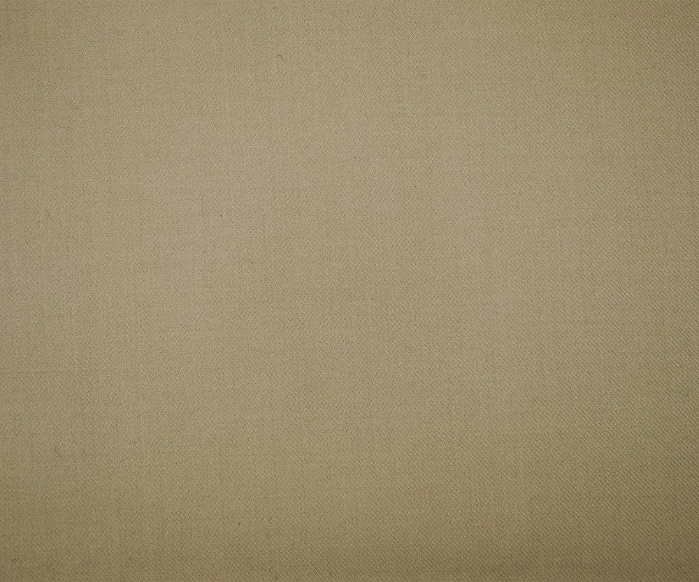 Beige Polyester Wool Blend Solid Twill Suiting Fabric