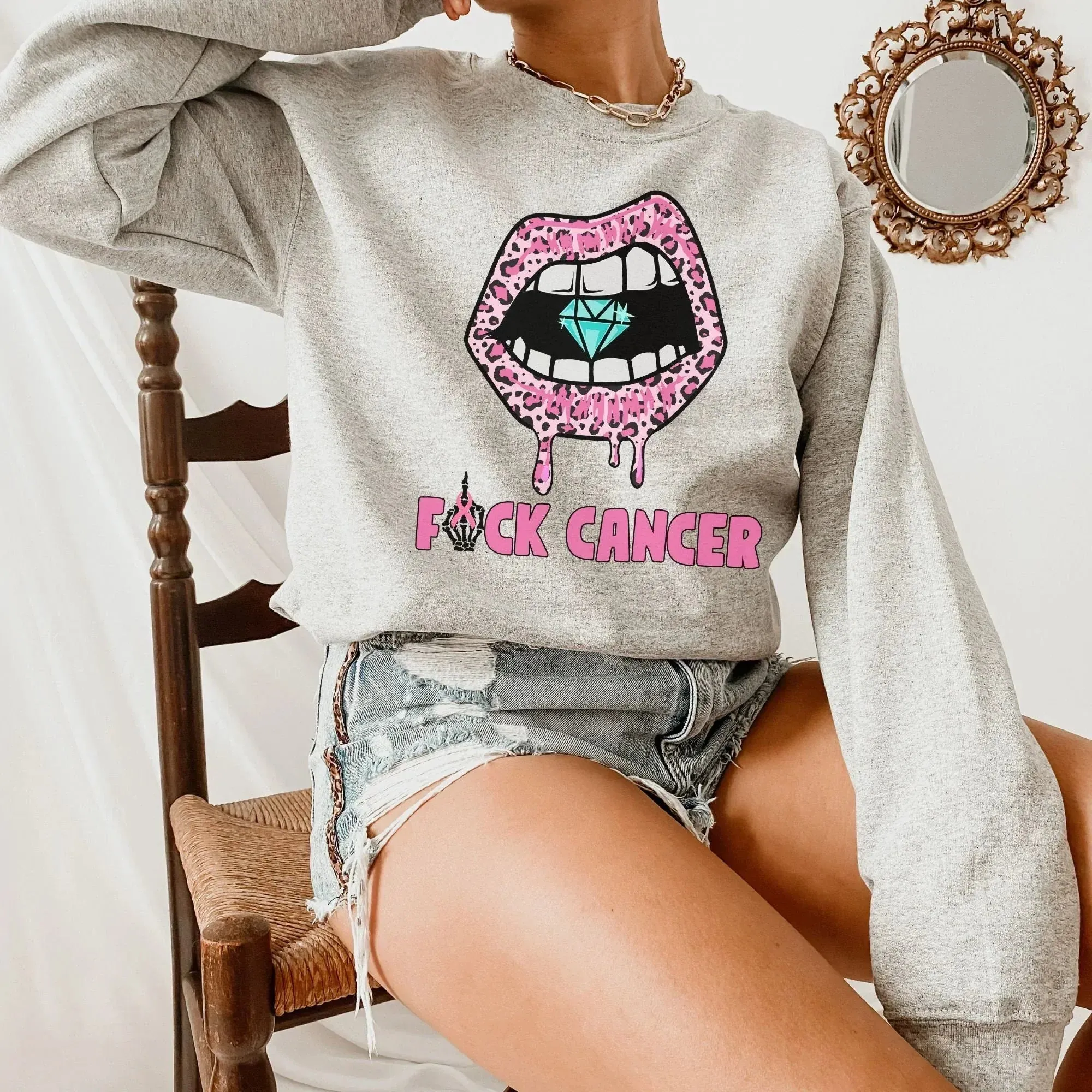 Breast Cancer Shirt, Never Give Up, Breast Cancer Gifts, Cancer Survivor Sweatshirt, Pink Fuck Cancer Tee, Awareness Month, Women's Hoodie