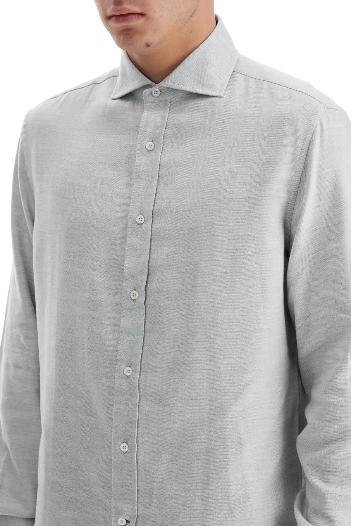 Brunello Cucinelli Easy Fit Cotton-Lyocell Shirt