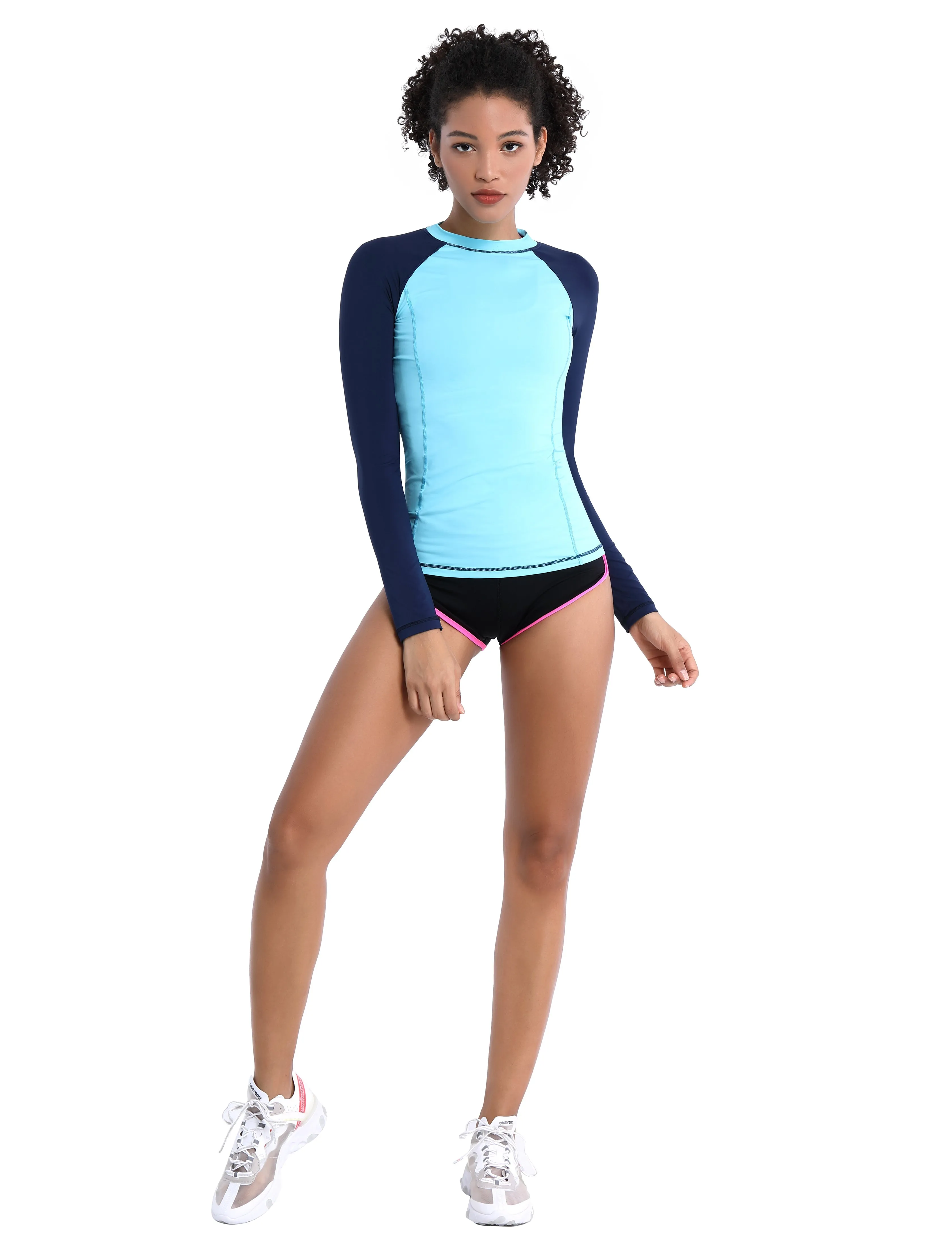 BUBBLELIME 84P/16S Long Sleeve Rashguard for Women Mix Color_Plus Size