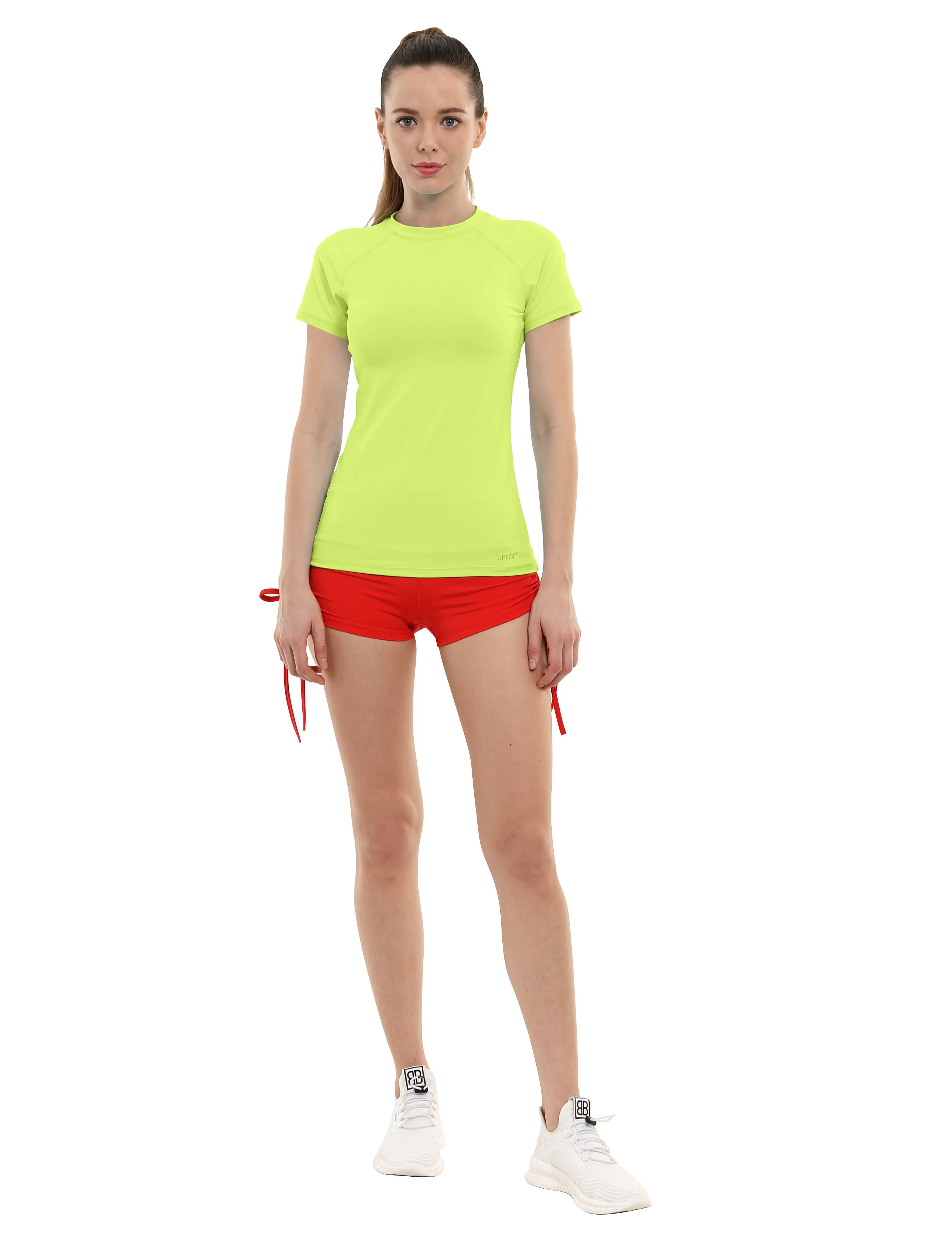 BUBBLELIME 84P/16S Short Sleeve Rashguard for Women_Golf