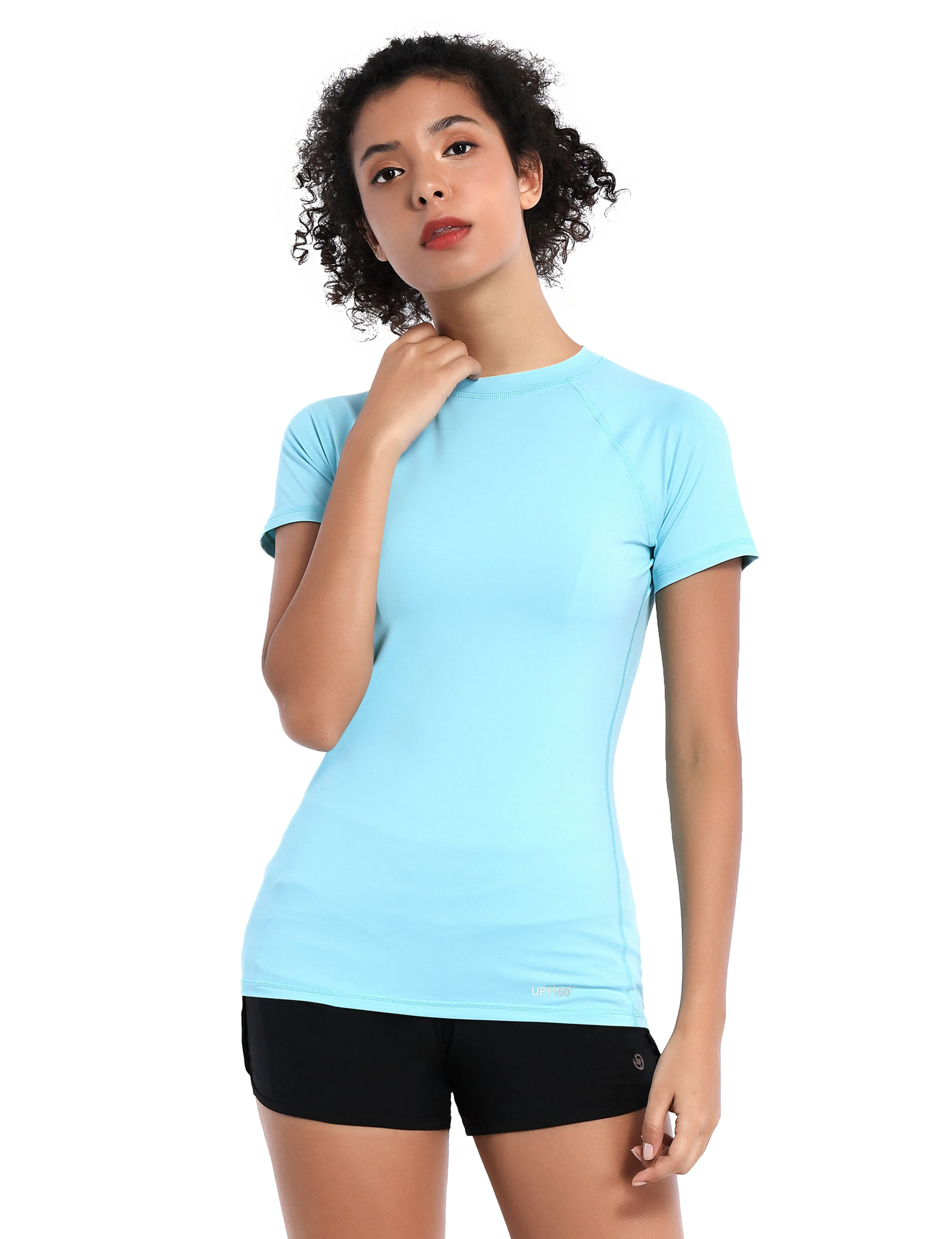 BUBBLELIME 84P/16S Short Sleeve Rashguard for Women_Golf