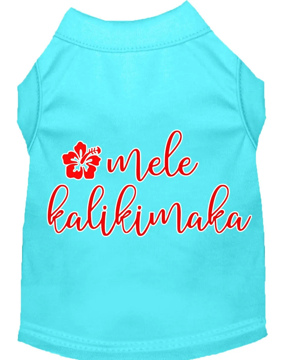 Christmas Pet Dog & Cat Shirt Screen Printed, "Mele Kalikimaka"