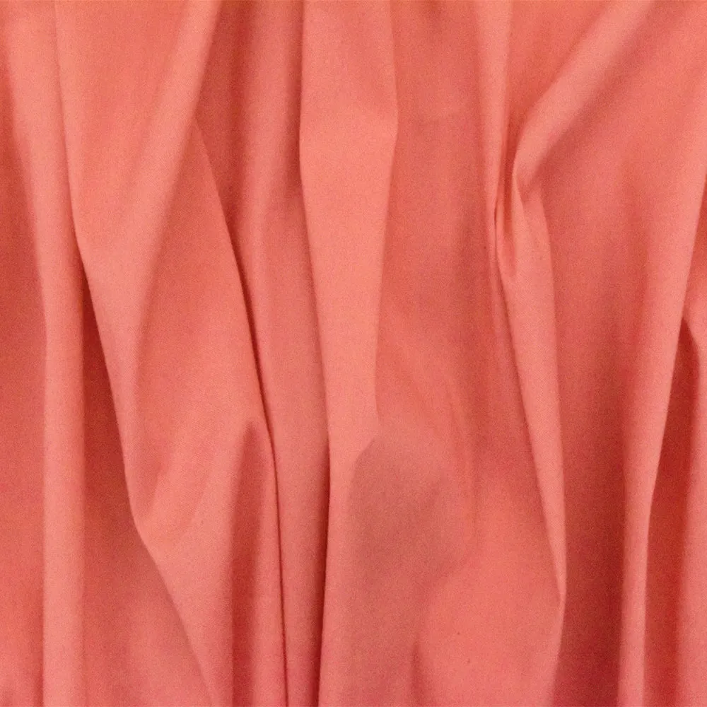 Coral Reef Pink Solid Stretch Cotton Blend Broadcloth Woven Fabric