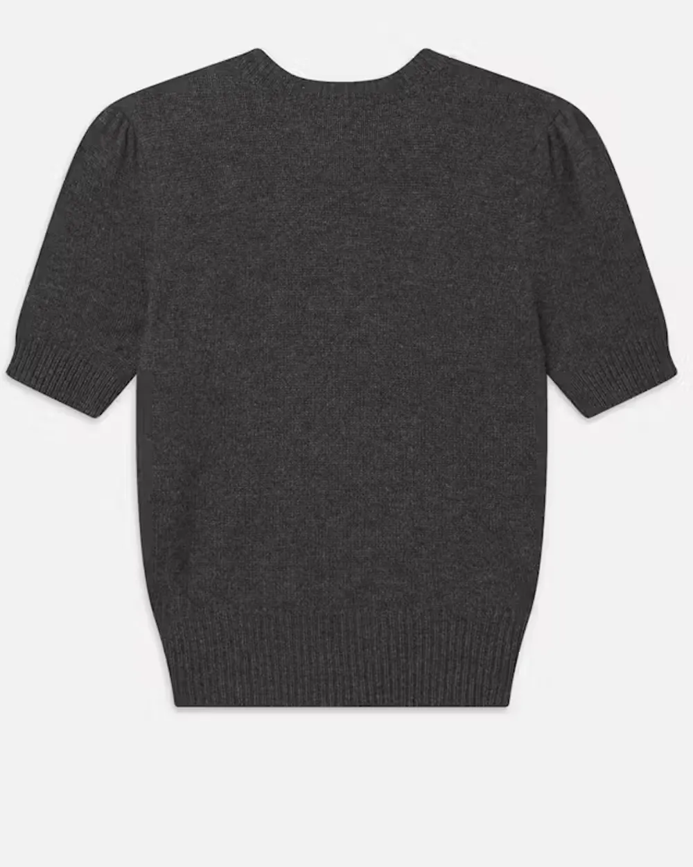 Dark Gris Heather Cashmere Gathered Sweater