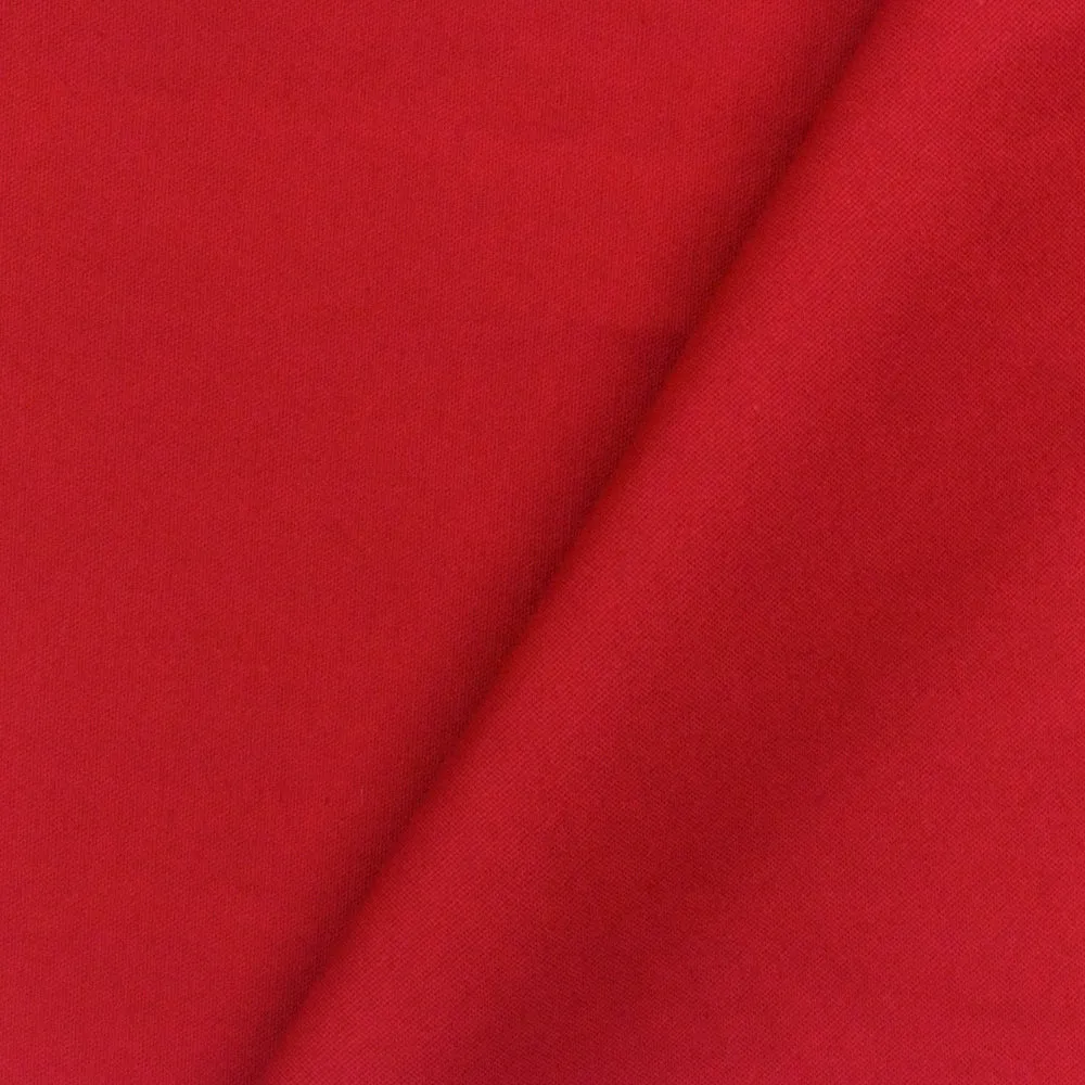 Dark Red Solid Stretch Poplin Woven Fabric