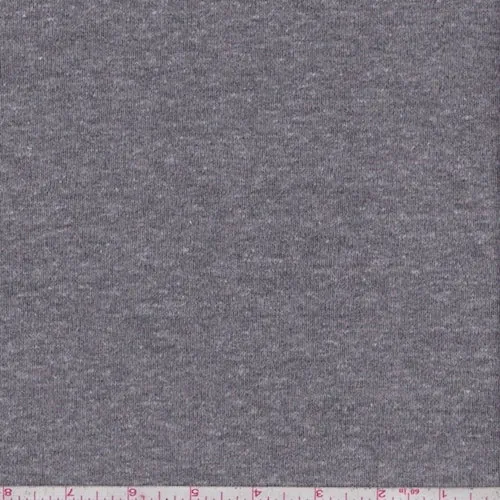 Dove Grey Brushed Back Rib Knit Fabric