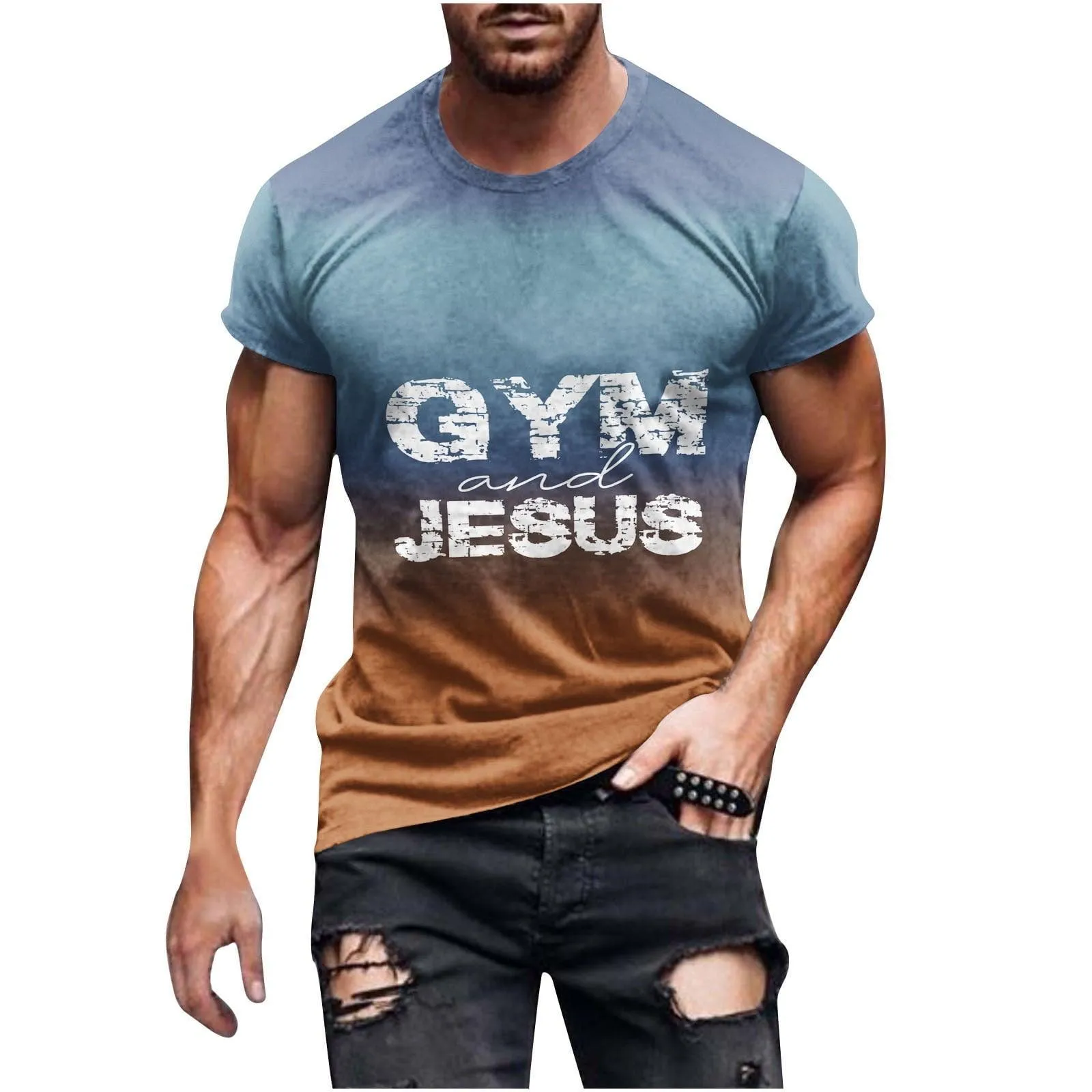 Dovford I Can't but I Know a Guy Jesus T-Shirt for Men Funny Christian T-Shirts for Men Crewneck Short Sleeve Tops 2024