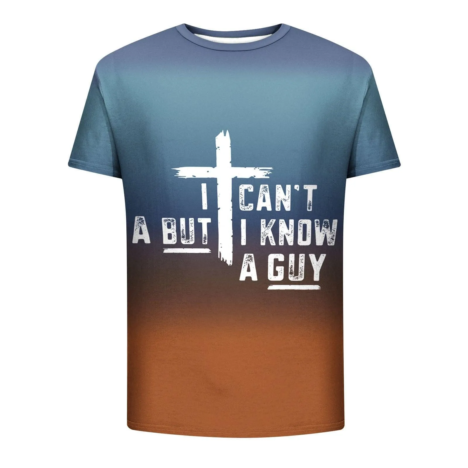 Dovford I Can't but I Know a Guy Jesus T-Shirt for Men Funny Christian T-Shirts for Men Crewneck Short Sleeve Tops 2024