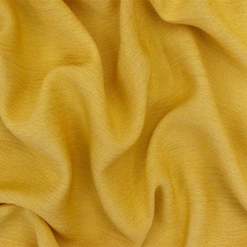 Earth Yellow Famous Designer Crepe Rayon Gauze Woven Fabric