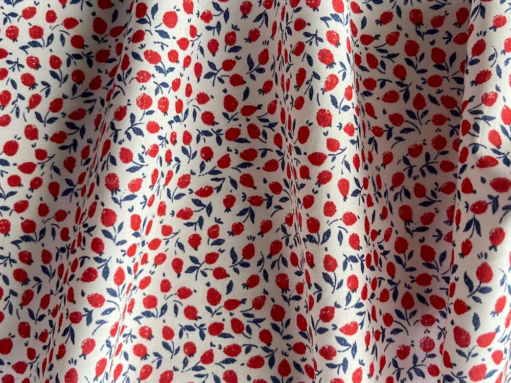 Ed Cherry Red Liberty of London Tana Cotton Lawn (Made in Italy)