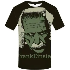 Einstein T-shirt Men Science T-shirts 3d Black Shirt Print Character T shirts Funny Gothic Tshirt Anime Short Sleeve T shirts