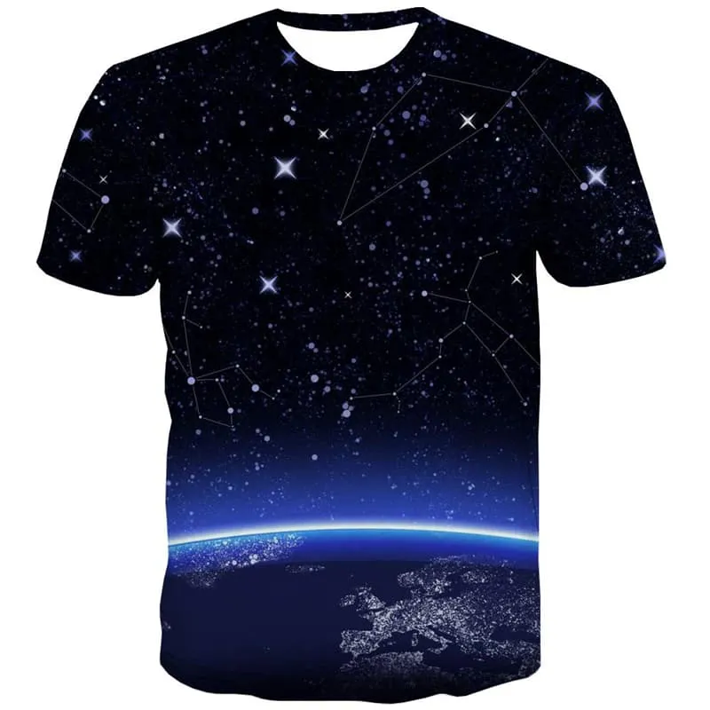 Galaxy T shirts Men Space Shirt Print Universe Tshirts Casual Star T shirts Funny