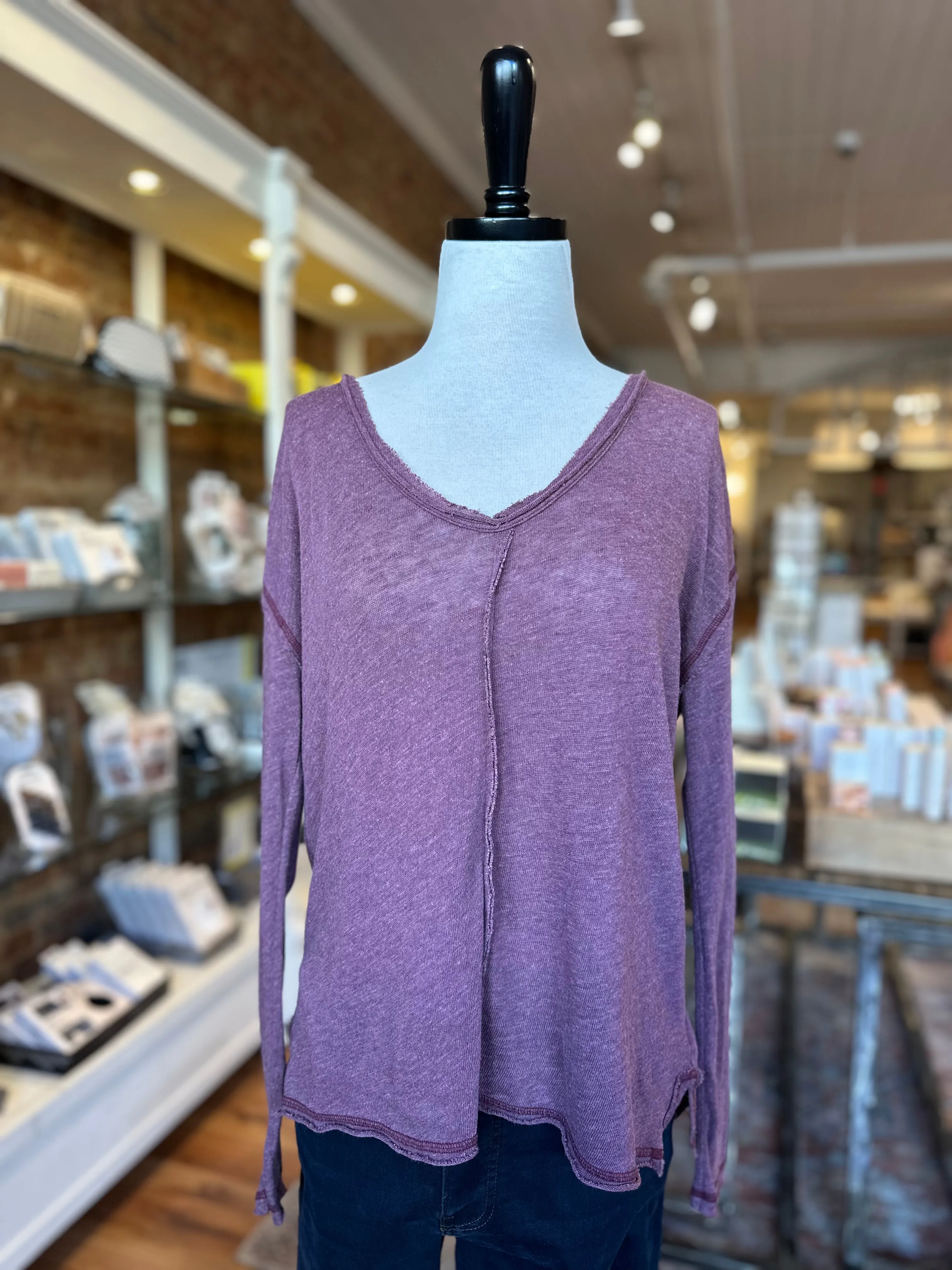 Get Up And Go Long Sleeve in Pale Merlot