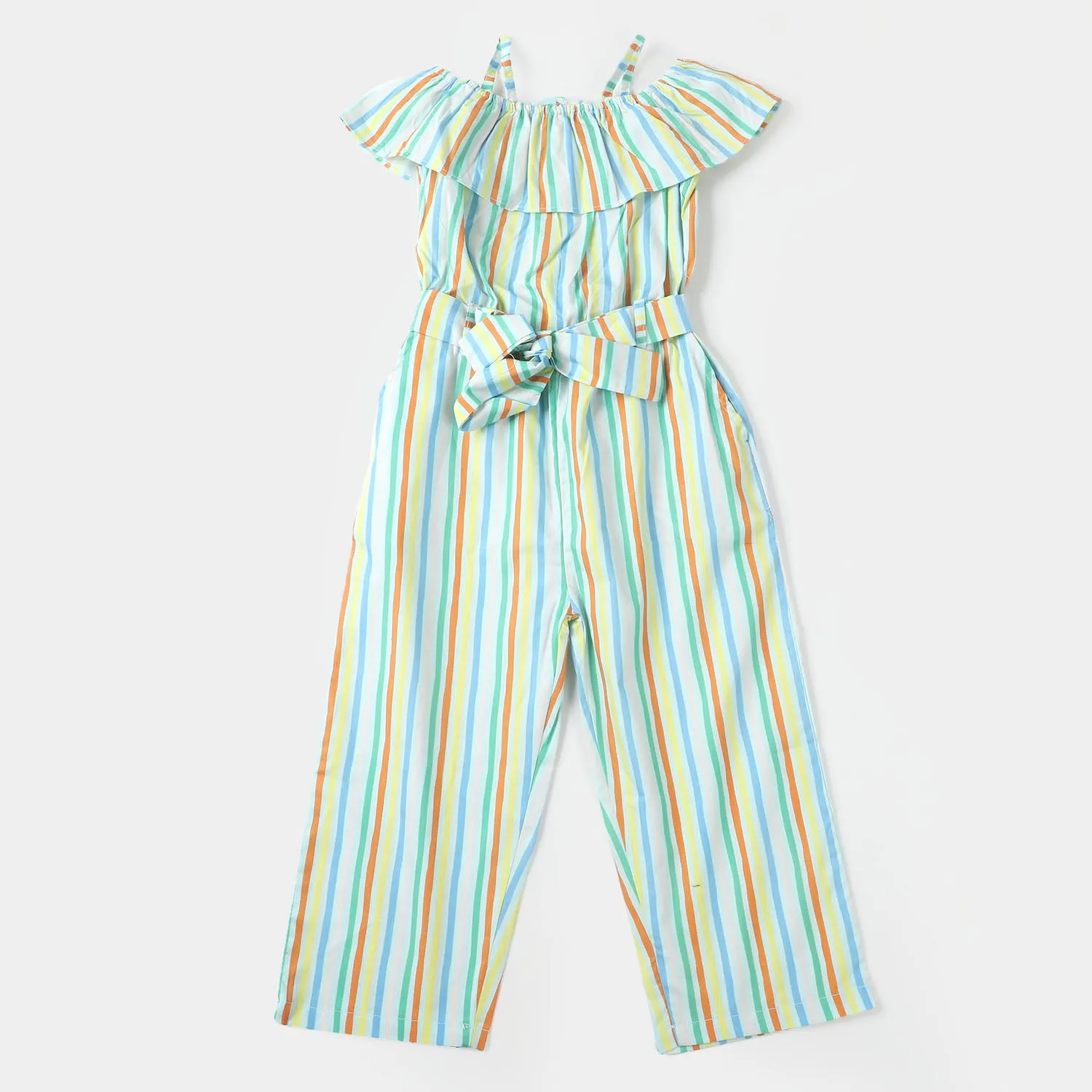 Girls Cotton Lining Jumpsuit - Multi