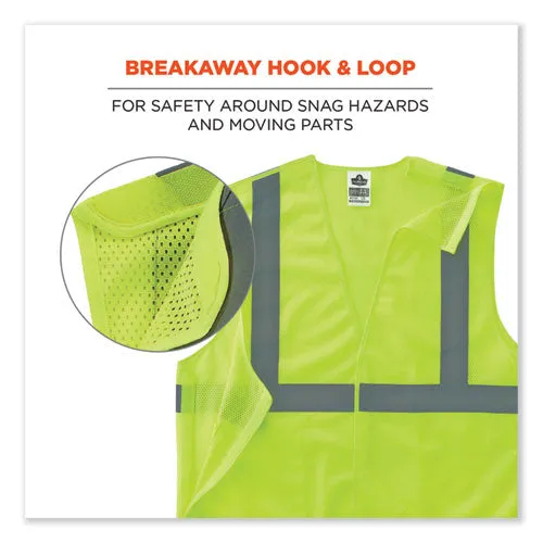 Glowear 8215ba-s Single Size Class 2 Economy Breakaway Mesh Vest, Polyester, X-large, Lime, Ships In 1-3 Business Days