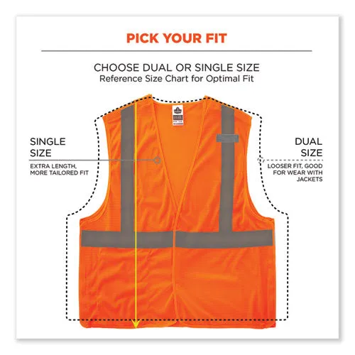 Glowear 8215ba-s Single Size Class 2 Economy Breakaway Mesh Vest, Polyester, X-large, Orange, Ships In 1-3 Business Days