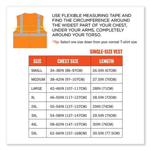 Glowear 8215ba-s Single Size Class 2 Economy Breakaway Mesh Vest, Polyester, X-large, Orange, Ships In 1-3 Business Days