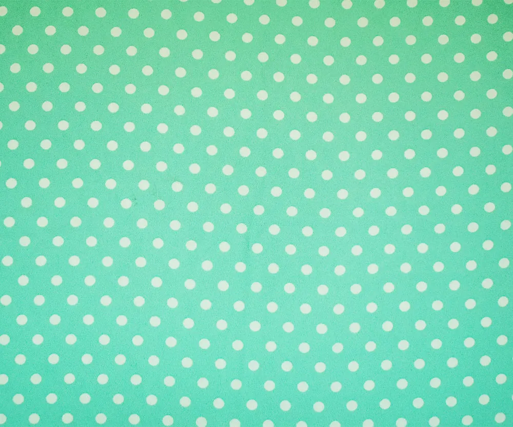 Green-White Polyester Polka Dots Printed Momie Georgette Woven Fabric