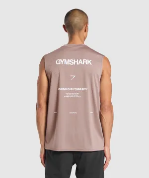 Gymshark Conditioning Apparel Cut Off Tank - Powder Mauve