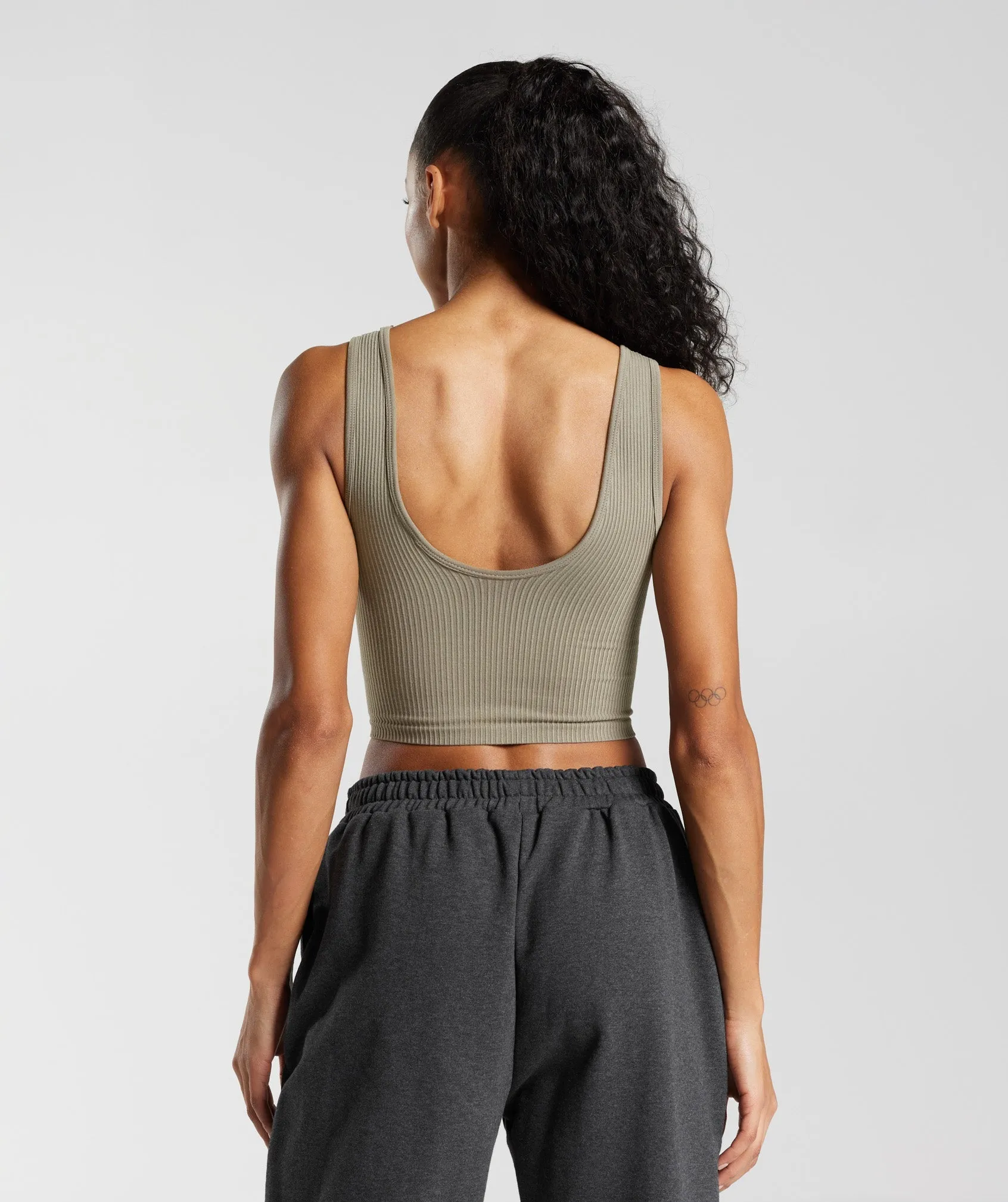 Gymshark Rest Day Seamless Midi Tank - Earthy Brown