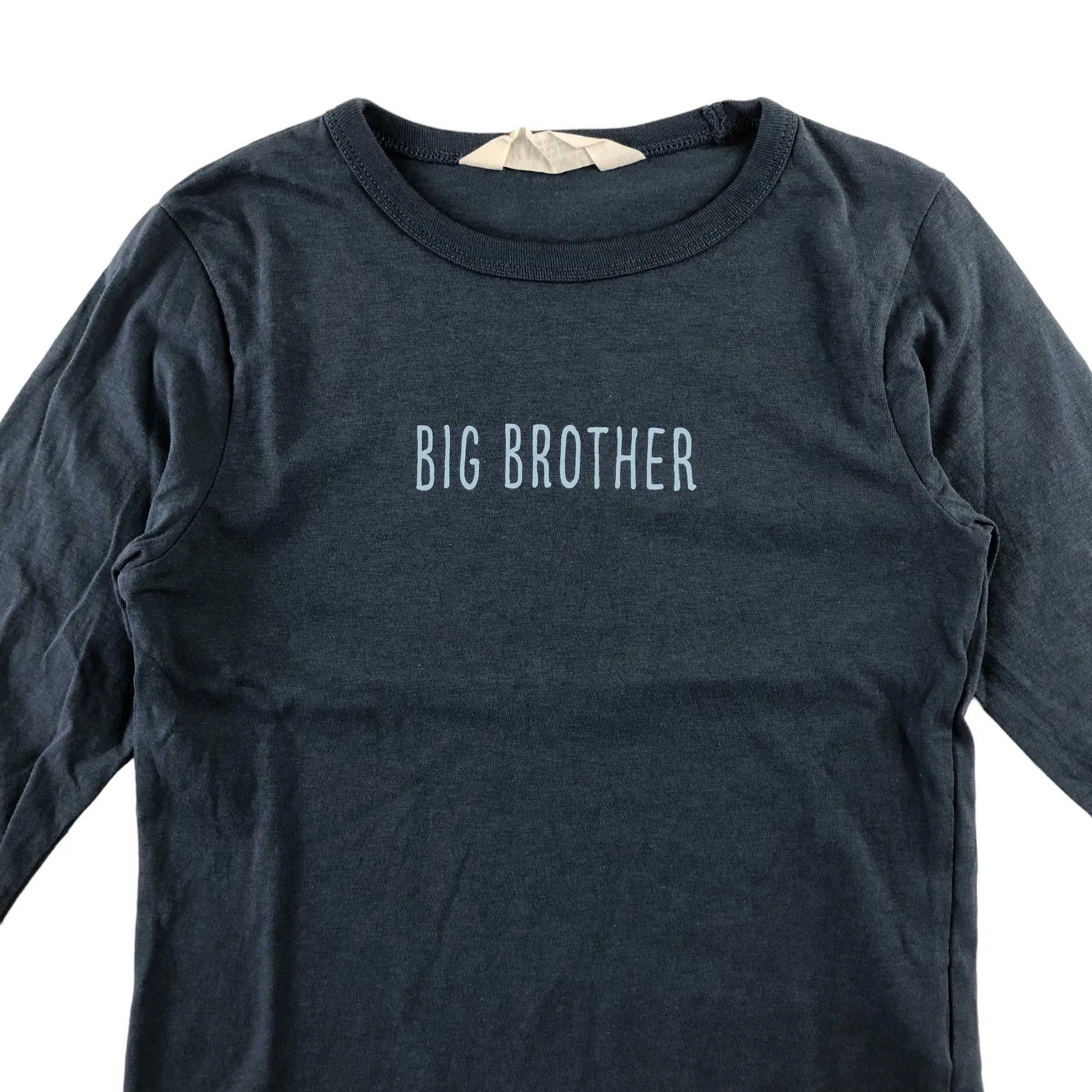 H&M t-shirt 5-6 years navy blue Brig Brother print long sleeve cotton