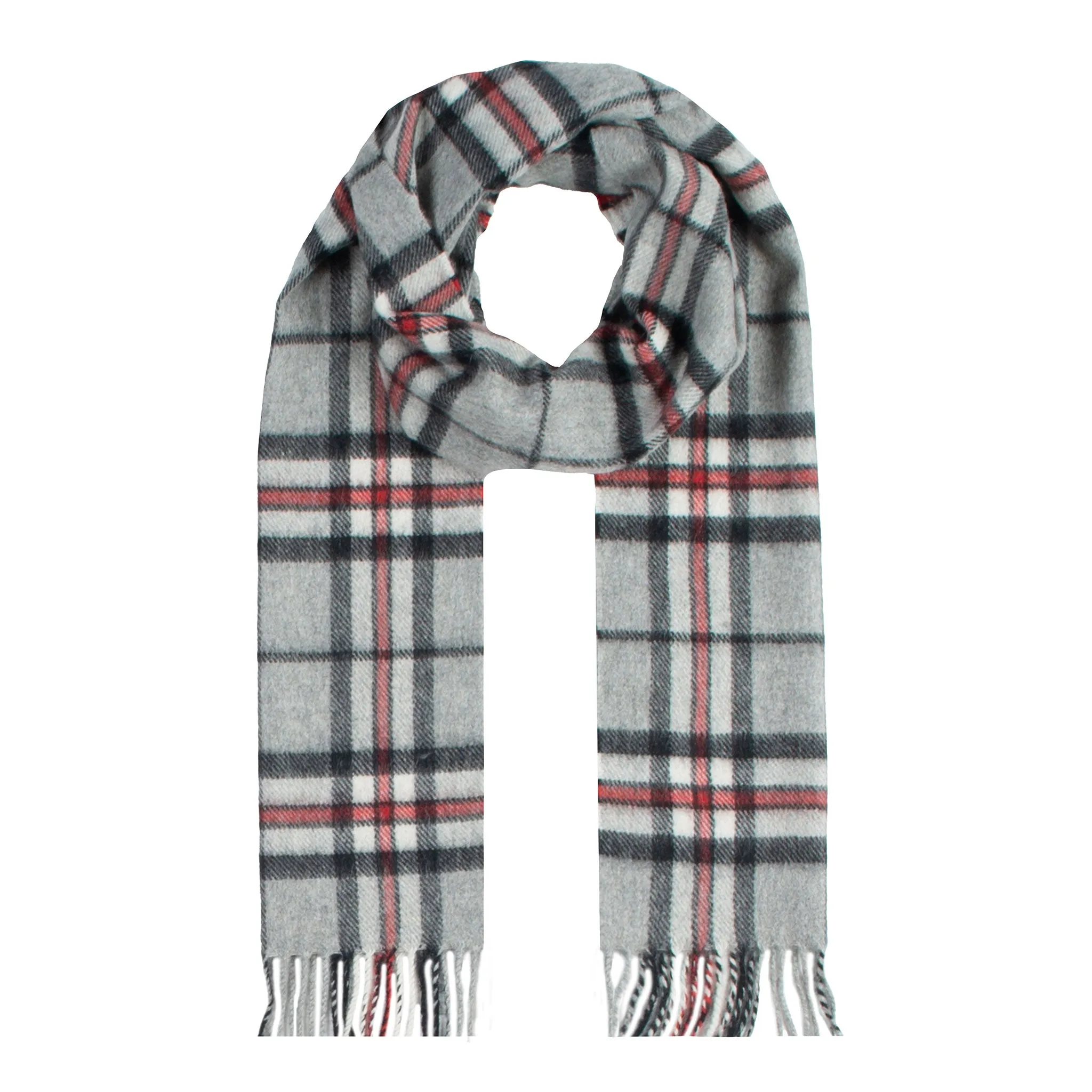 Heritage Bold Check Cashmere Scarf with Tassels and Gift Box