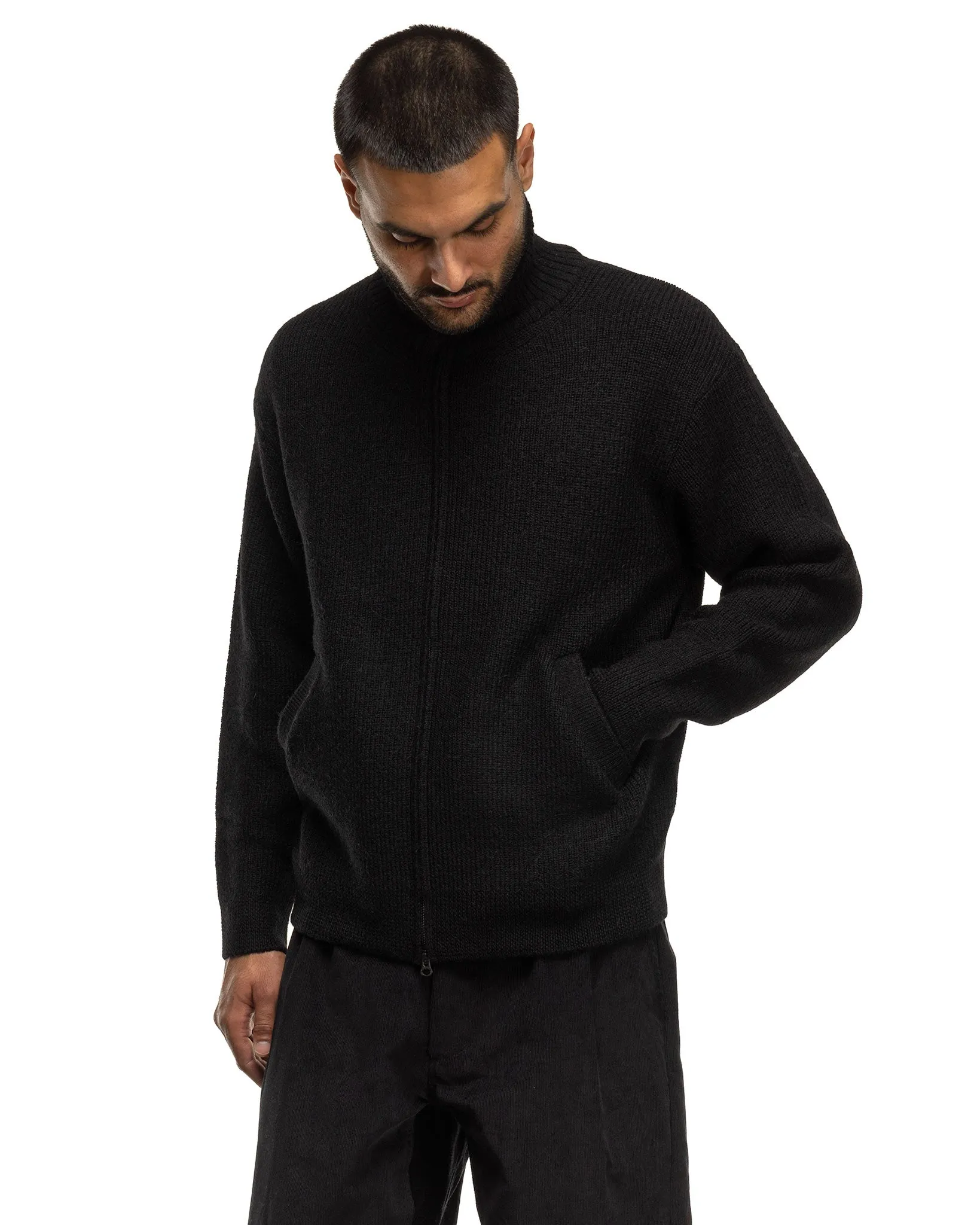 Highland Wool Alpaca Drivers Knit Black