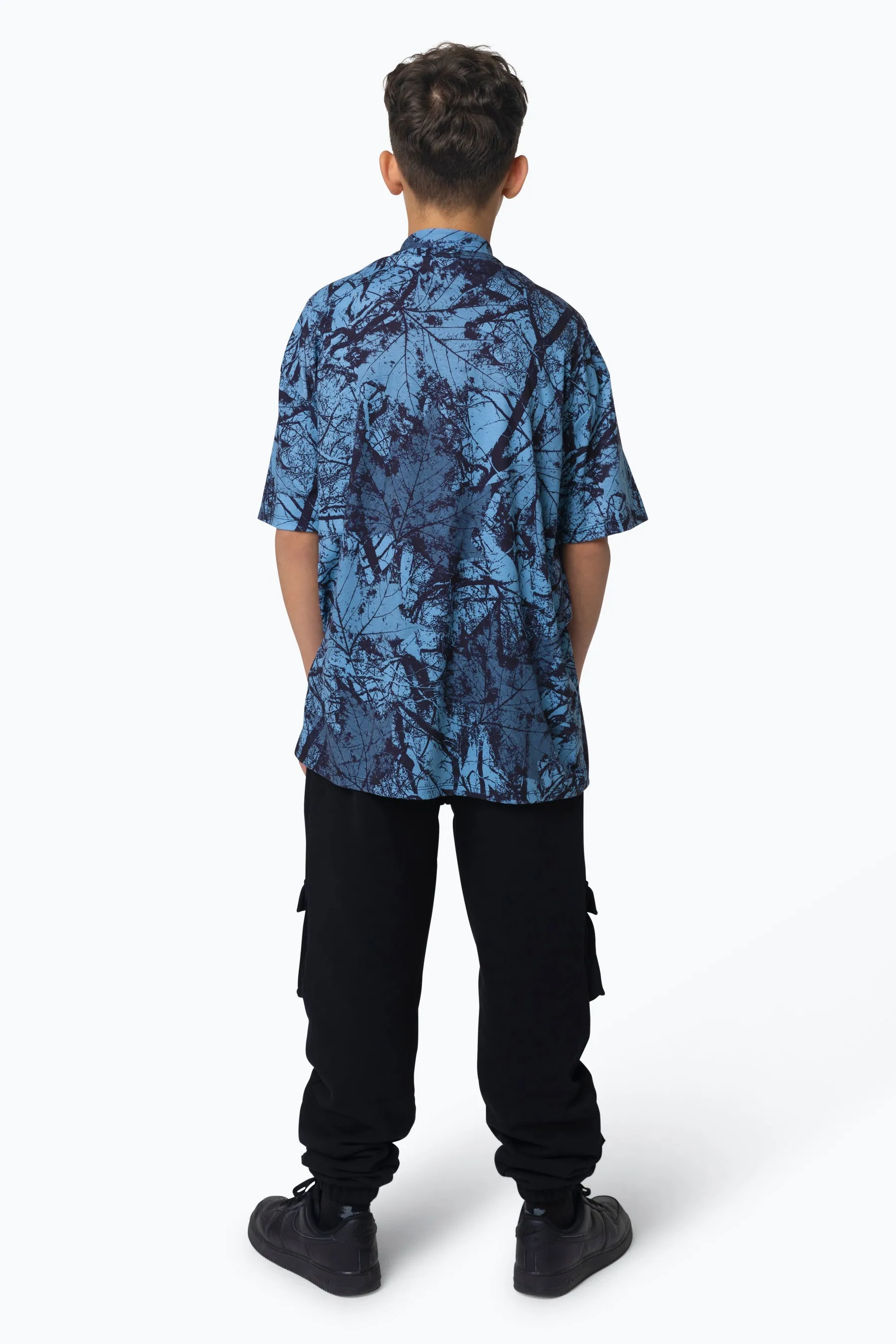 Hype Boys Multi Y2K Blue Leaf Oversized T-Shirt