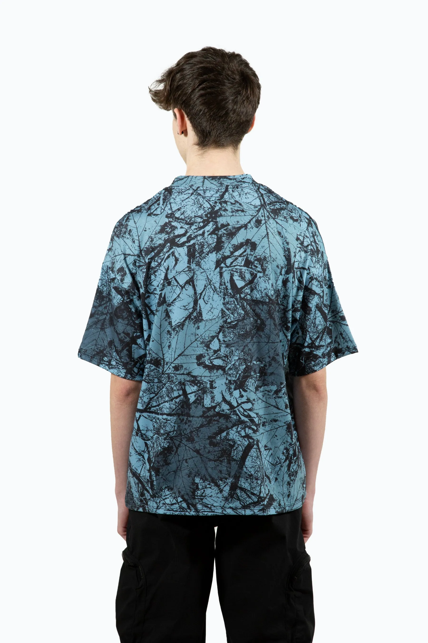 Hype Boys Multi Y2K Blue Leaf Oversized T-Shirt