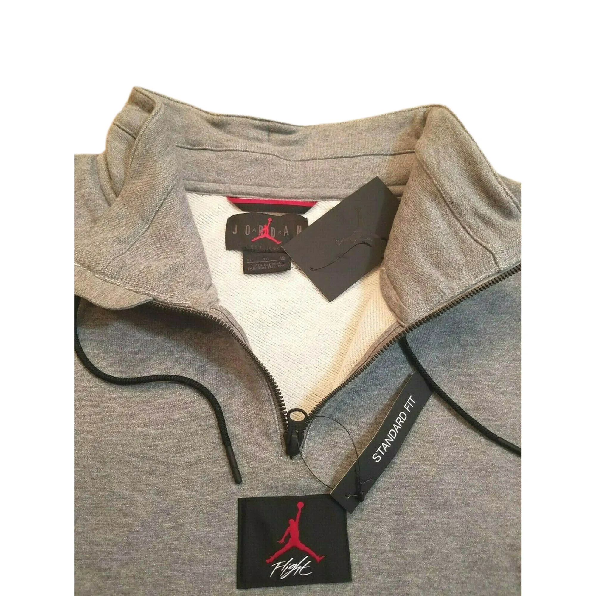 Jordan Jumpman Flight Loop 1/4 Zip Men's Pullover Sweater Grey-Black