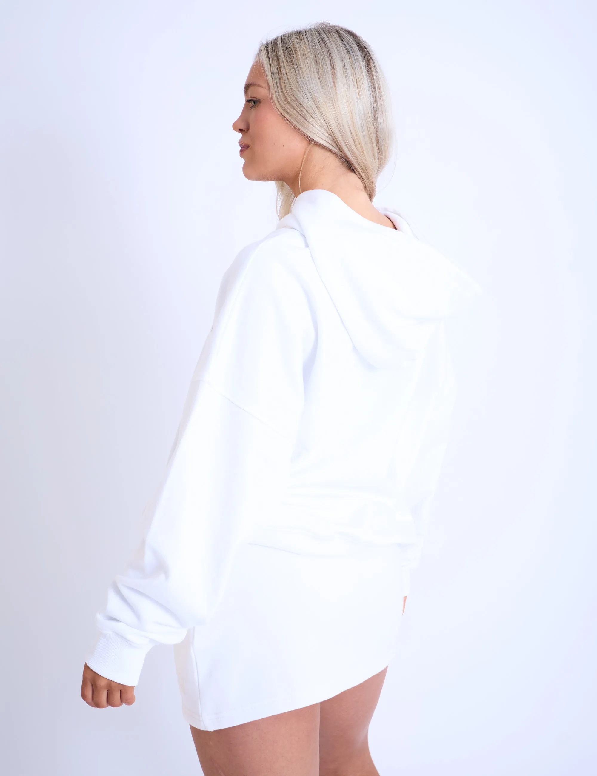 Kaiia Sport Oversized Hoodie White & Beige