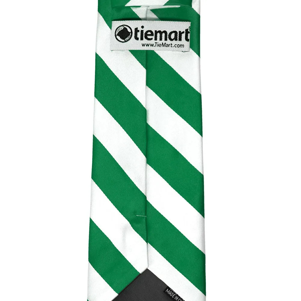 Kelly Green and White Striped Tie