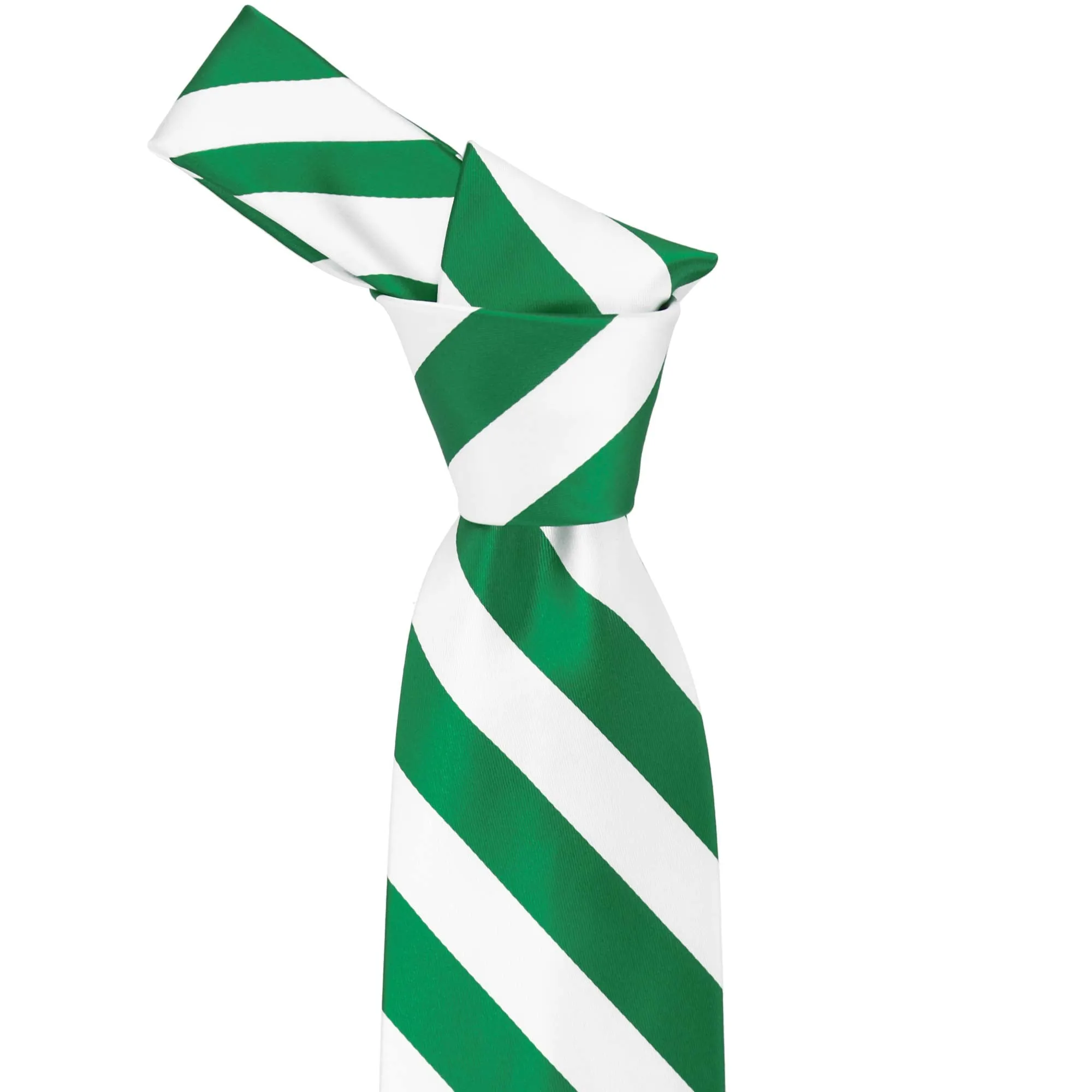 Kelly Green and White Striped Tie