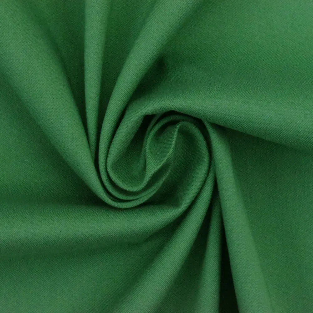 Kelly Green Solid Stretch Cotton Blend Broadcloth Woven Fabric